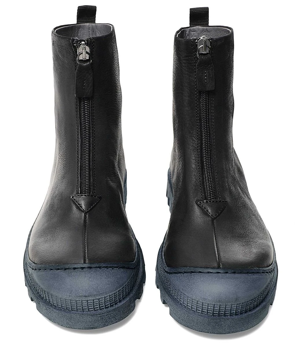 Zip Front Leather Boots 4 Zip Front Leather Boots - Image 4