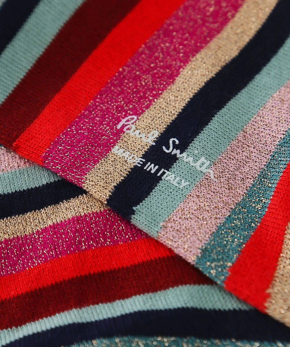 PAUL SMITH Clarissa Glitter Swirl Stripe Socks 2 PAUL SMITH Clarissa Glitter Swirl Stripe Socks - Image 2