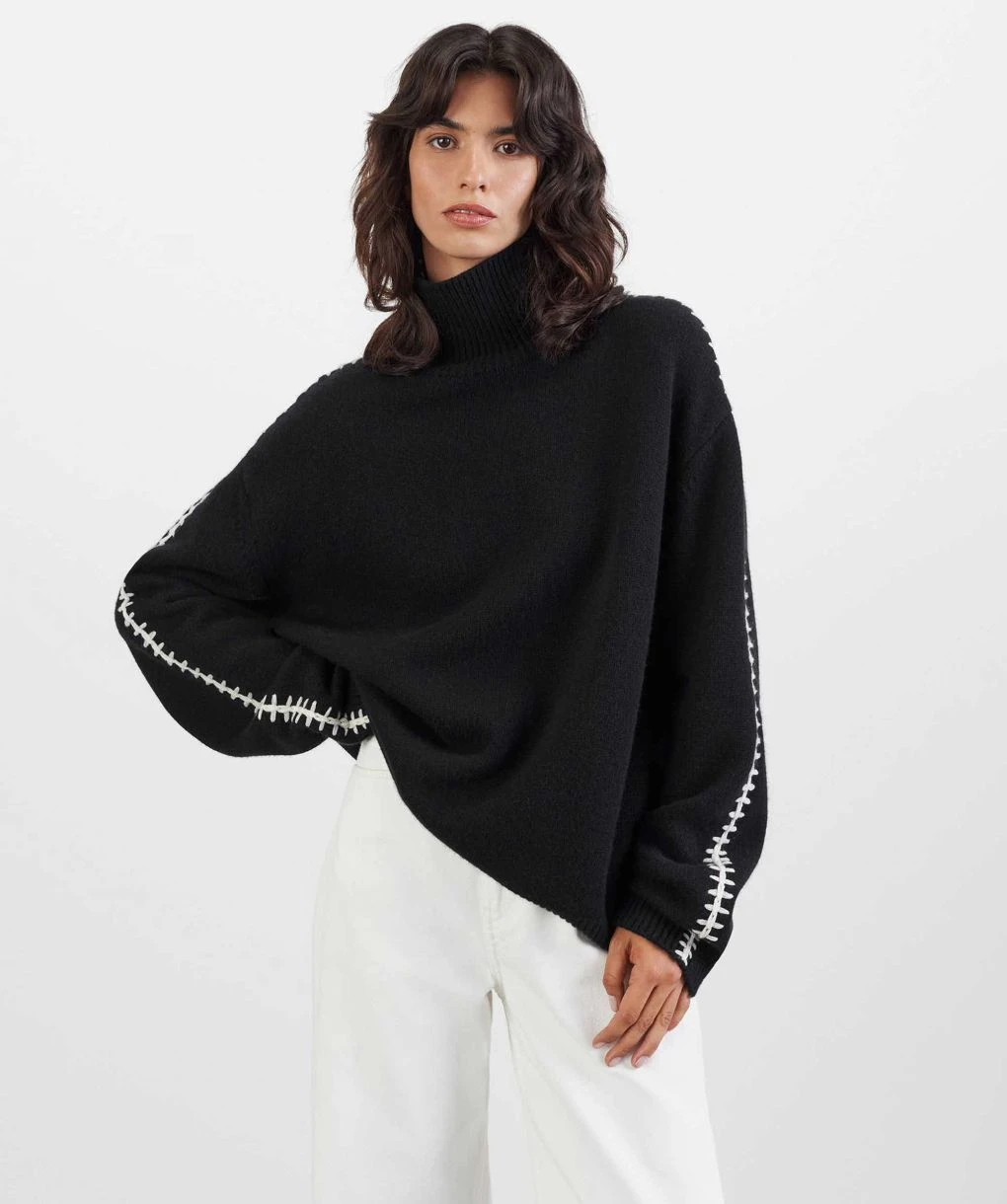 Whipstitch Turtleneck Cashmere Jumper 2 Whipstitch Turtleneck Cashmere Jumper - Image 2