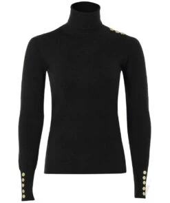 Holland Cooper Buttoned Roll Neck Jumper
