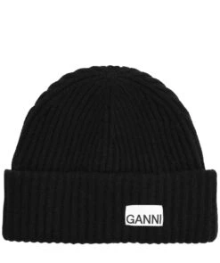 Ladies Fashion Store 12 Ganni Ribbed Beanie Hat