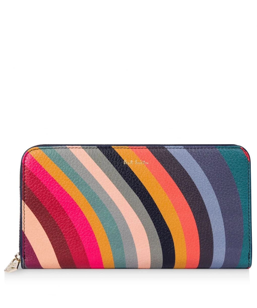 PAUL SMITH Swirl Print Leather Zip-Around Purse 1 PAUL SMITH Swirl Print Leather Zip-Around Purse