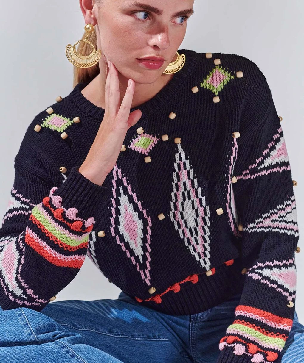 Intarsia Diamond Beaded Jumper 4 Intarsia Diamond Beaded Jumper - Image 4